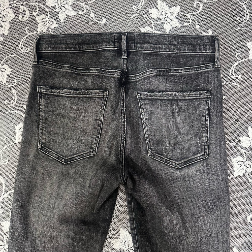 Agolde Sophie Rise Skinny Distressed Jeans in faded black  Sz 28 - Picture 4 of 8